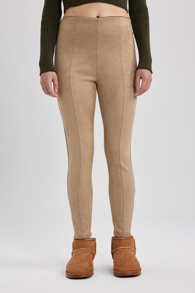 DeFacto Beige Woman High Waist Leggings Casual - Image 3